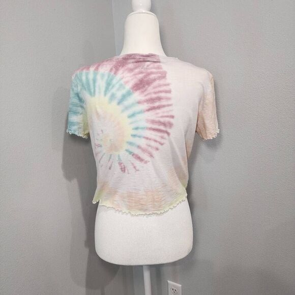 American Eagle Women's twist front Multi Color Tie-Dye crop top size M - Picture 2 of 7